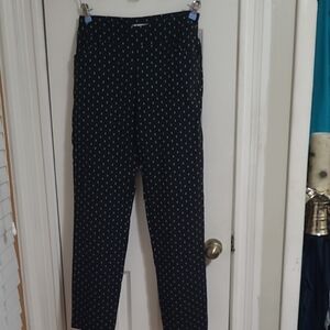 Talbots Black Pants with White Pattern